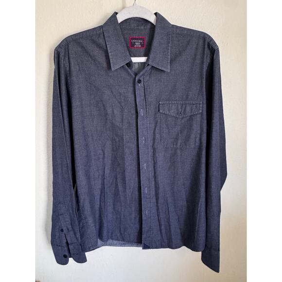 UNTUCKit Men's Slim Fit 100% Cotton Button Up Shirt Size Medium Denim Blue - Picture 1 of 9